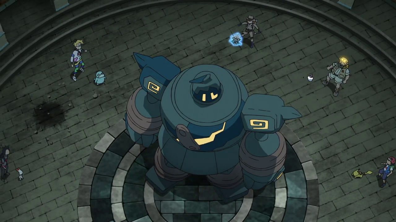 A Pokemon GO-style Raid Battle as seen in the anime (Image via The Pokemon Company)